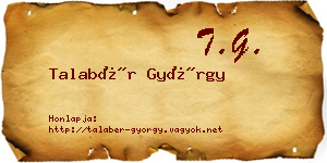 Talabér György névjegykártya